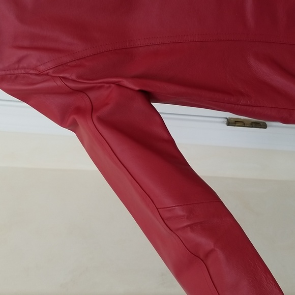 Leather jacket Red XS, Moto style, by Cami - Picture 10 of 14